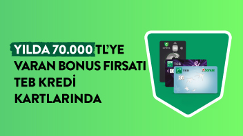 Harcarken bonus kazandıran TEB Bonus Kart'ta bir dolu fırsat seni bekliyor.